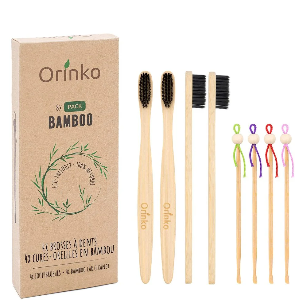 lot brosse à dents en bambou orinko