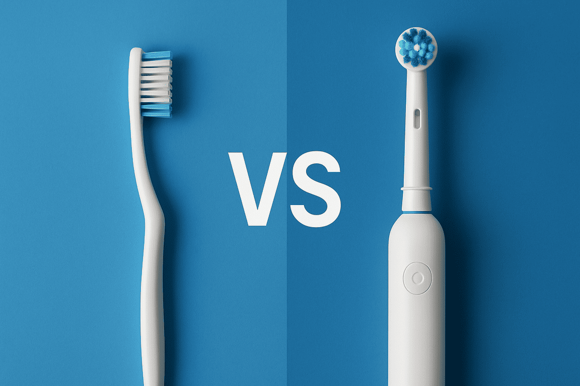 Brosse à dents manuelle vs électrique